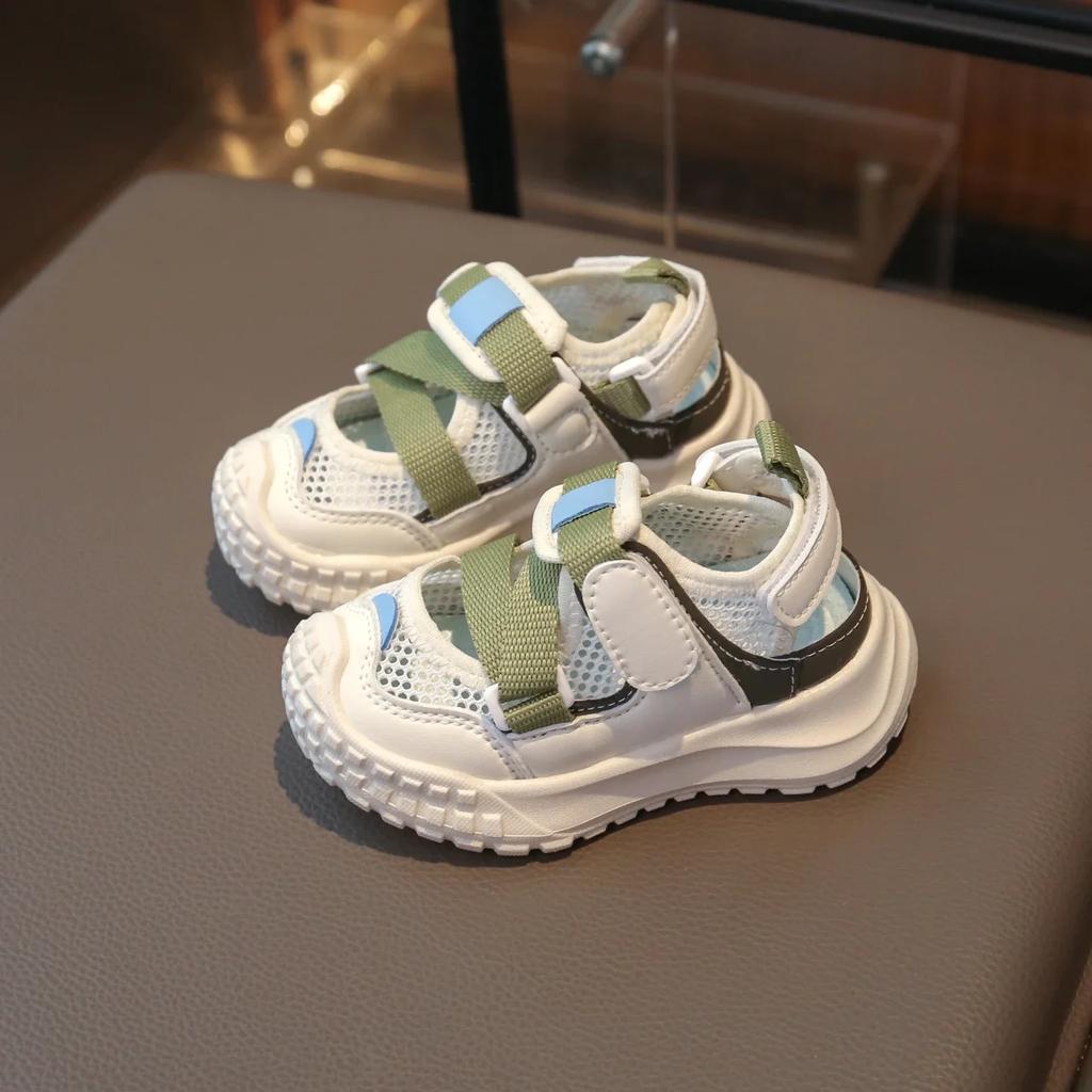 Hot Kids Tennis Shoes Mesh Breathable Boys Girls Sports Sandals Non-slip Soft Sole 2025 Summer New Toddler Student Running Shoes