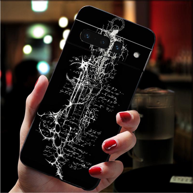 

For Google Pixel 10 9 Pro XL Silicone Phone Soft Case For Google Pixel 9A 8A 7A 6A 5 Cover Shell Gothic Cyber Sigil Cross Google Pixel 7 Pro