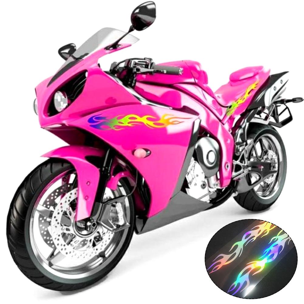 2Pcs Reflective Car Motorcycle Sticker Flames Decal Sticker Decoration Decals Vinyl Waterproof