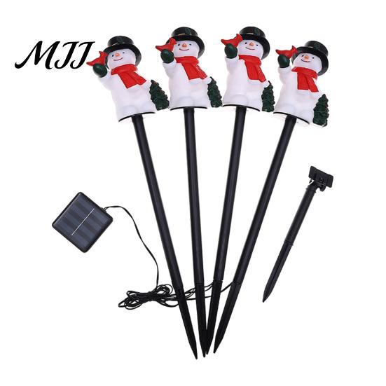 Outdoor Seasonal Atmosphere Lights Christmas Solar Stake Lights, Santa Snowman Tree Figurine Lawn Warm White LED Garden Ornaments Waterproof for