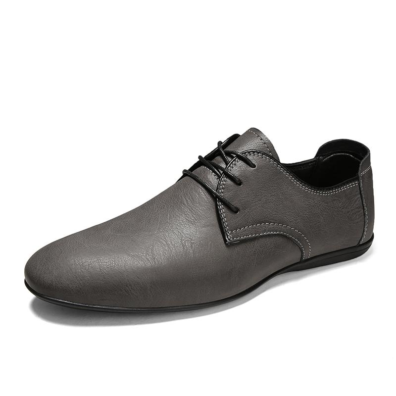 

Винтажный стиль деловые формальные кожаные туфли классические мужские туфли-оксфорды низкие свадебные туфли модная мужская заостренная офисная обувь 44 серый