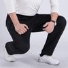 Men's Thickened Elastic Sports Pants for Autumn and Winter - Warm, Loose-Fit Straight Leg for Middle-Aged and Elderly