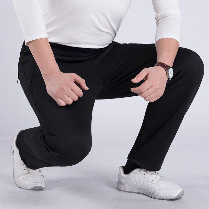 Men's Thickened Elastic Sports Pants for Autumn and Winter - Warm, Loose-Fit Straight Leg for Middle-Aged and Elderly