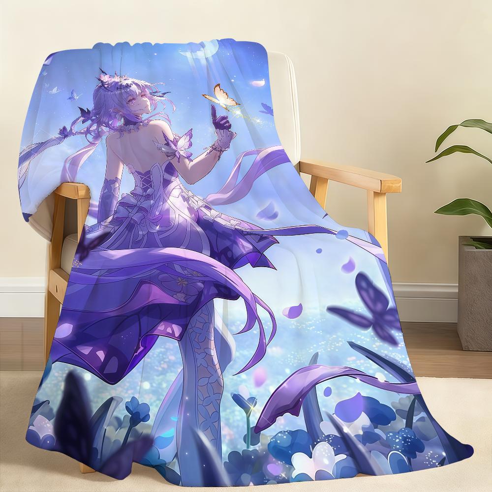 Game Honkai Star Rail Castorice Cute Blanket Soft Throw Blanket for Home Bedroom Bed Sofa Picnic Travel Office Rest Blanket Gift