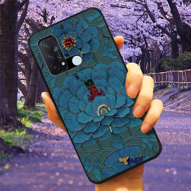 For OPPO Reno 5A 3A 7A Case 3D Relief Cartoon Silicone Back Cover for Oppo Reno7 A Reno3A Reno5A Cases Emboss Soft Cute A54 5G
