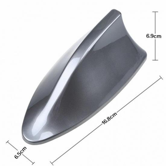 Gray Shark Fin Roof Antenna Aerial FM/AM Radio Signal Decor Car Trim Universal