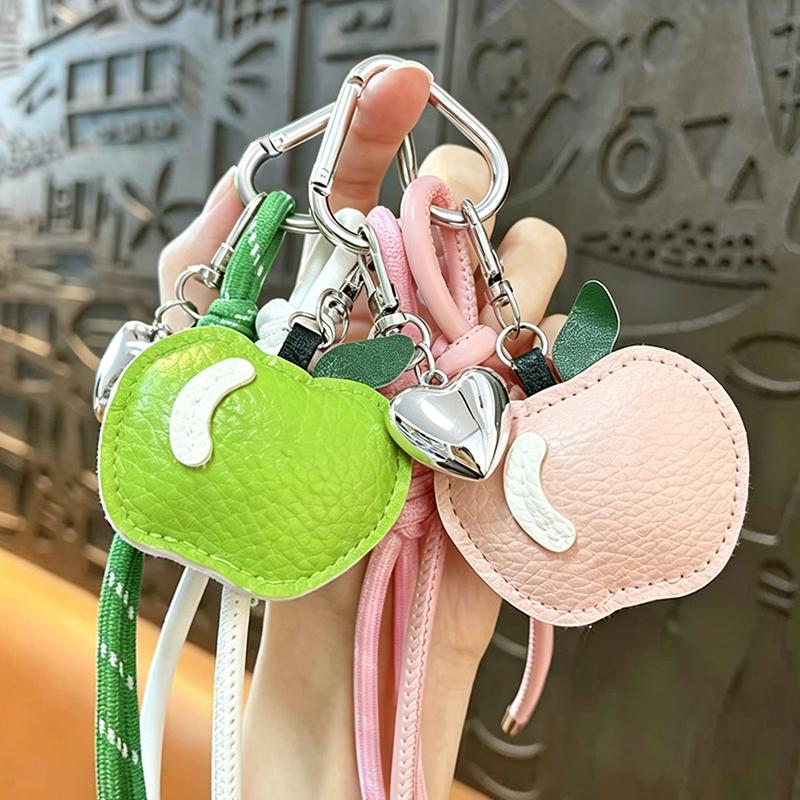 Yogodlns PU Leather Fruit Apple Backpack Pendant Fashion Accessories for Bag Hanging Decor