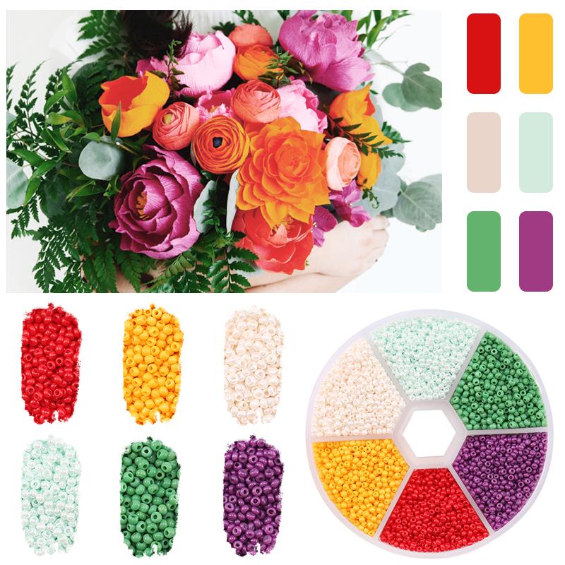 7000 Stück 2mm Rocailles Bunte Glasperlen Für Schmuckherstellungs-Kits DIY Bastelbedarf Zubehör Für Ohrringe Armband