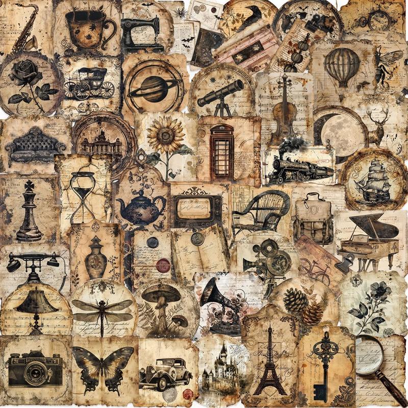 50PCS Vintage World PET Sticky Sticker Aesthetic Children s Decoration Scrapbooking DIY Stationery Supplies for Kids