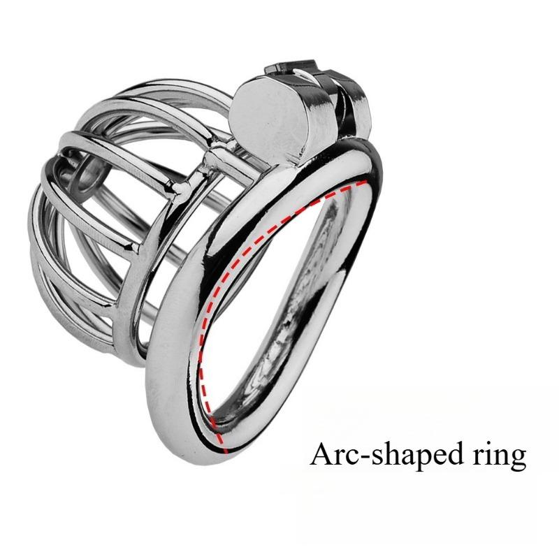 New Metal Chastity Cage Male 2 Type Cock Cage Penis Ring Masturbation SM Gay Chastity Devices Adult Sex Toys For Men