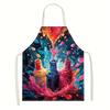 1pc Colorful Paint Splash Apron Artistic Design Kitchen Cooking Bib for Artists