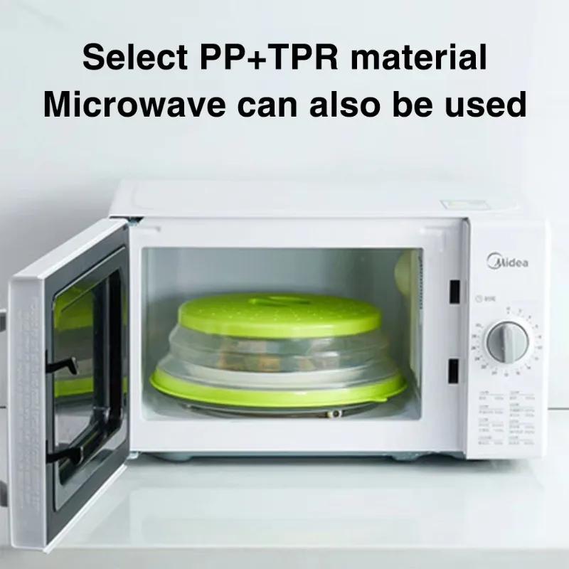 1PC Microwave Heating Cover with Hooks Foldable Freshness Cover Multifunctional Anti Oil Splash Leftover Rice Cover