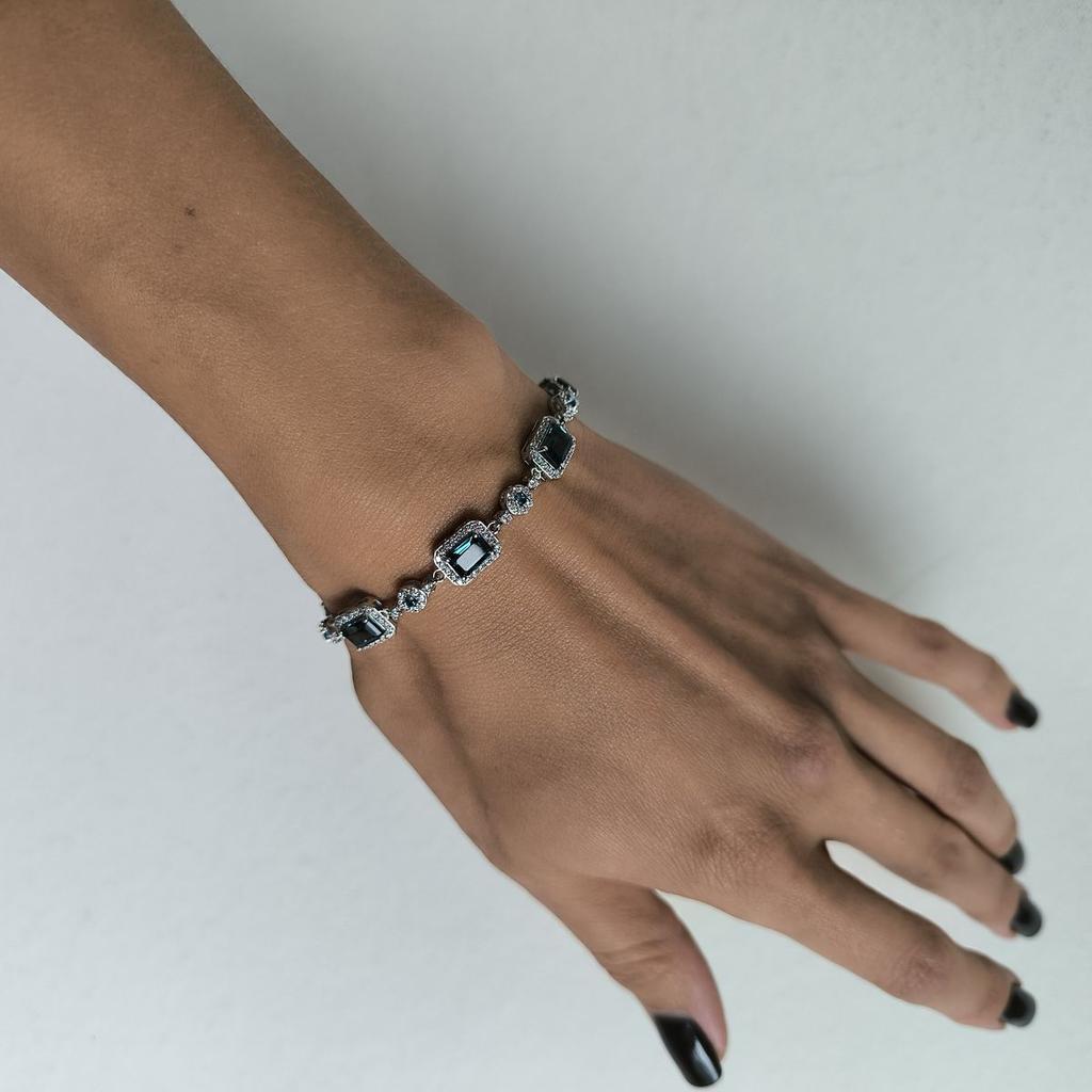 Silberarmband mit London Blue Topas, Gewicht des Artikels 10,88 g (2190776)