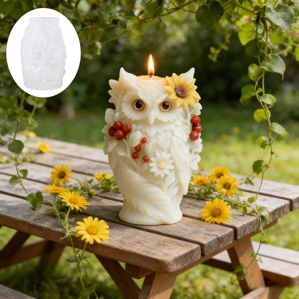 3D Eulen Silikon Kerzenform, Lebensechte Federdetails Tierform für DIY Aromatherapie Wachs, Harz, Seifenhandwerk, Heimdeko Geschenk