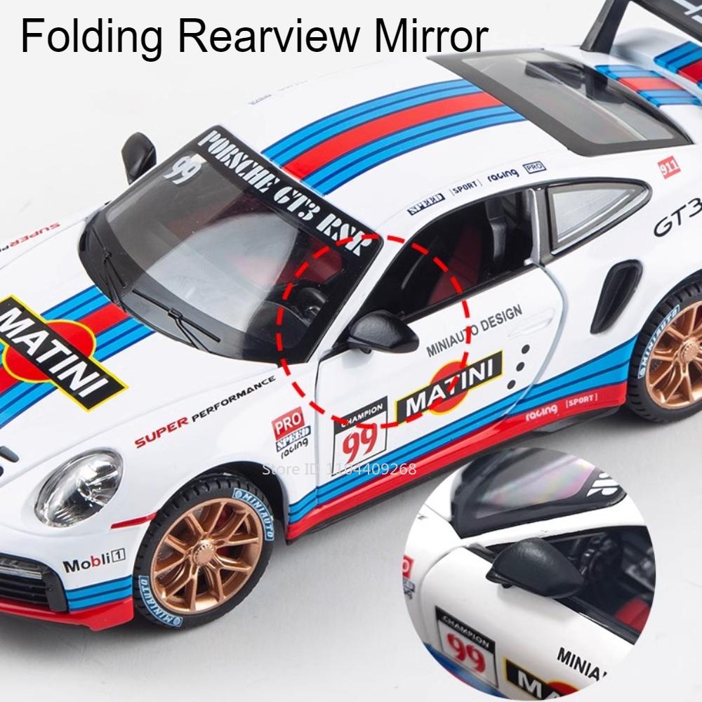1:24 911 GT3 RSR Panamera Sports Car Model Toy Doors Opened Metal Diecast Light Sound Pull Back Vehicle Models Ornaments Gifts