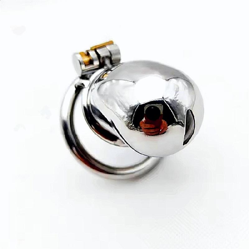 This Mans Metal Chastity Cage Provides BDSM Anti Shedding Restraint Control Through Secure Cock Ring Technology For Gay Men