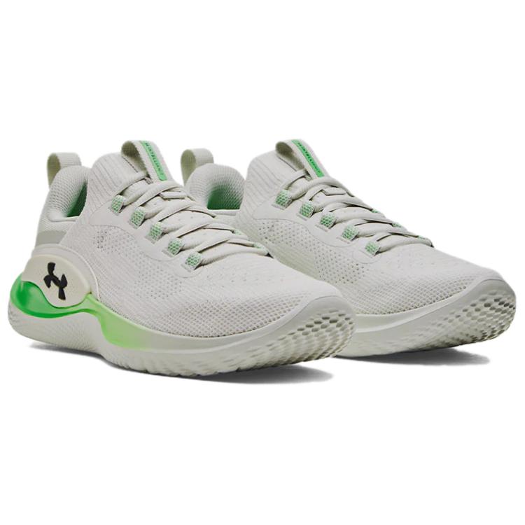 Under Armour Cushioning Slip Resistant Abrasion Resistant Low Top Training Shoes Men's White Green 3026106-300