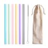 6 Pcs Replacement Long Silicone Straw With Brush Flexible Straws Compatible With Stanley 40/30 Oz Cup Cocktails Party Bar