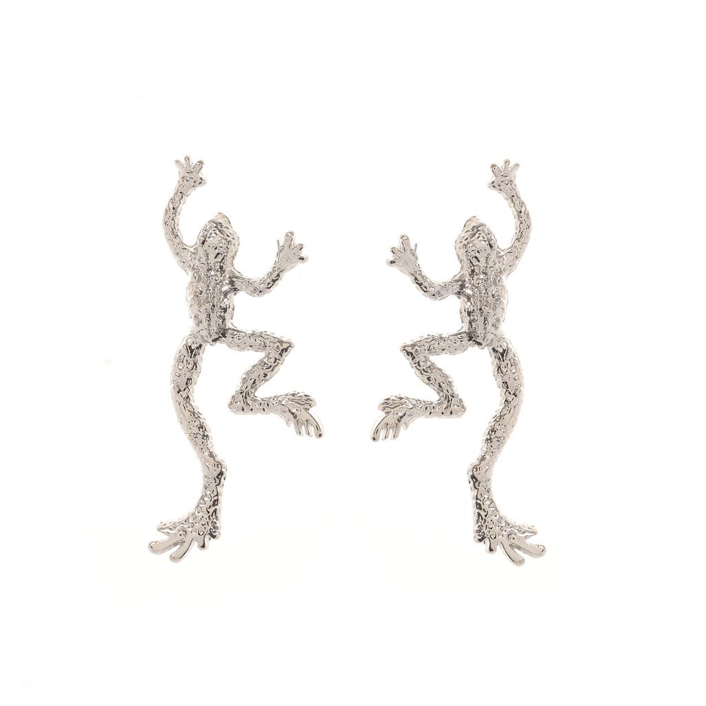 Exaggerated Minimalist Creative Stud Earrings Women Frog Shape Earrings Fashion Fun Jewelry Gifts for Friends Party Accessories