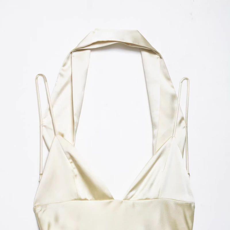 Kaslead New Women clothes Western Style Thin Scarf with Silk Satin Texture Dress 8033331 727