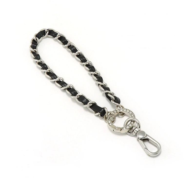 Custom Fashion Waist Mobile Phone Strap Stainless Steel Long Wristlet Detachable 18CM Polished Alloy Gold Chain Charm iPhone