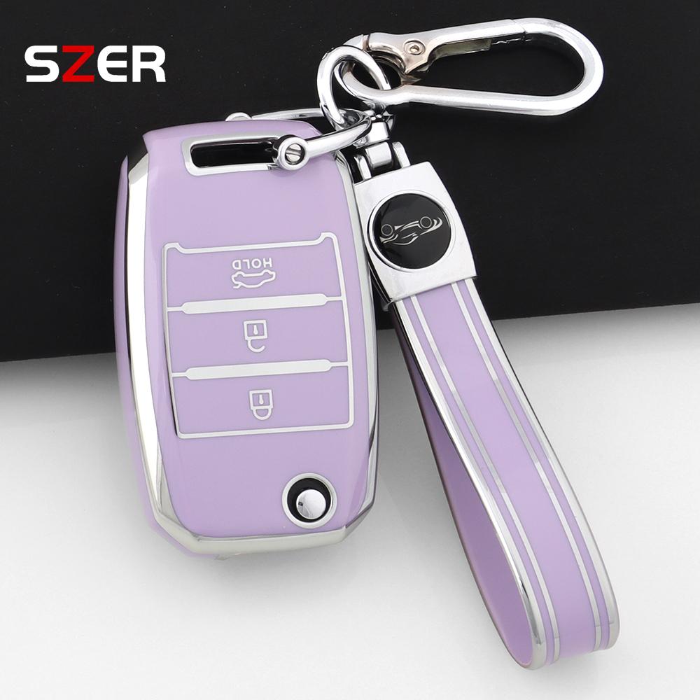 For Kia Rio 3 K2 K3 K4 K5 Sportege Picanto Optima Soul Ceed Sorento Forte Stinger Cerato Shell Tpu Car Folding Key Case Cover