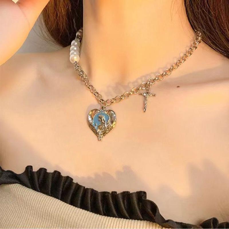 Feeling shell love necklace female niche design versatile girlfriend bow collarbone chain niche neck chain exquisite