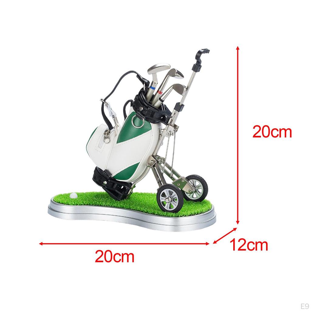 Golf Bag Miniature Pen Holder Souvenir 20x12x20cm Decorative Desk Toy for Home Office Book