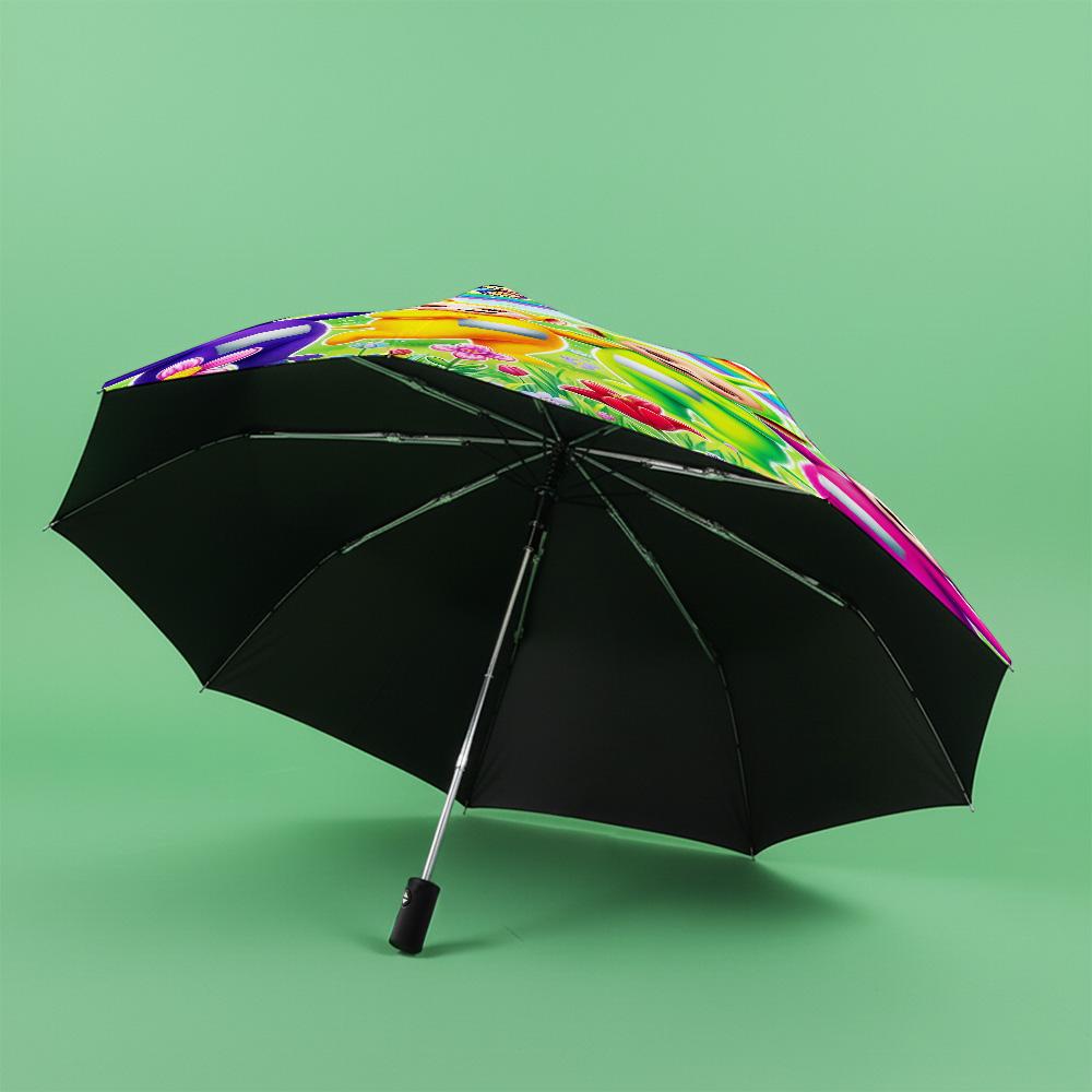 1 PC Automatic Folding Umbrella- Teletubbies Pattern, Portable & Foldable Design with 8 Ribs, Christmas Birthday Gifts
