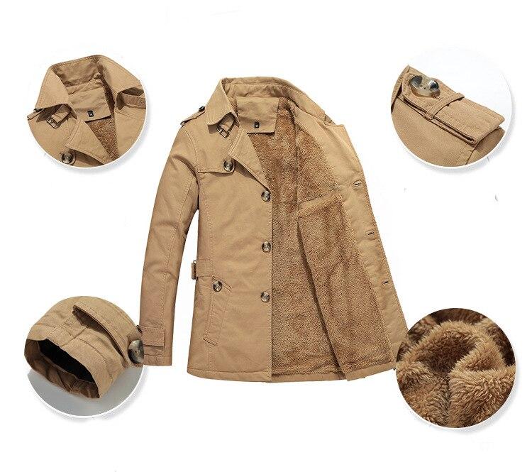 Men's Winter Jacket Windbreaker Military Army Waterproof Men Long Thick Fleece Warm Trench Jacket Coats