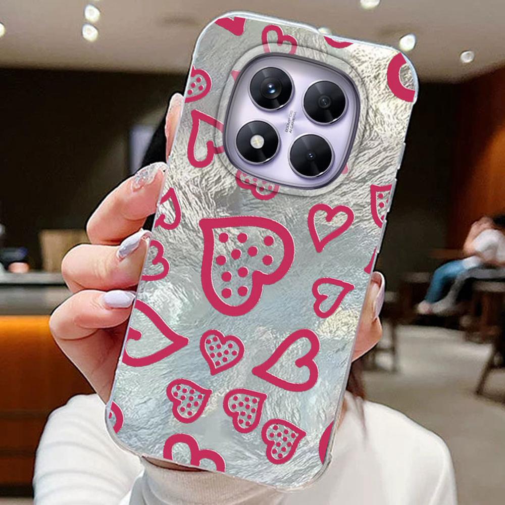 Kolorowy Gradient Biały Motyl Leopard Love Print Etui na Telefon Xiaomi Redmi Note 14 Pro 5G Pokrowiec Miękki Silikonowy Bumper Twardy PC Tylny Pokrowiec