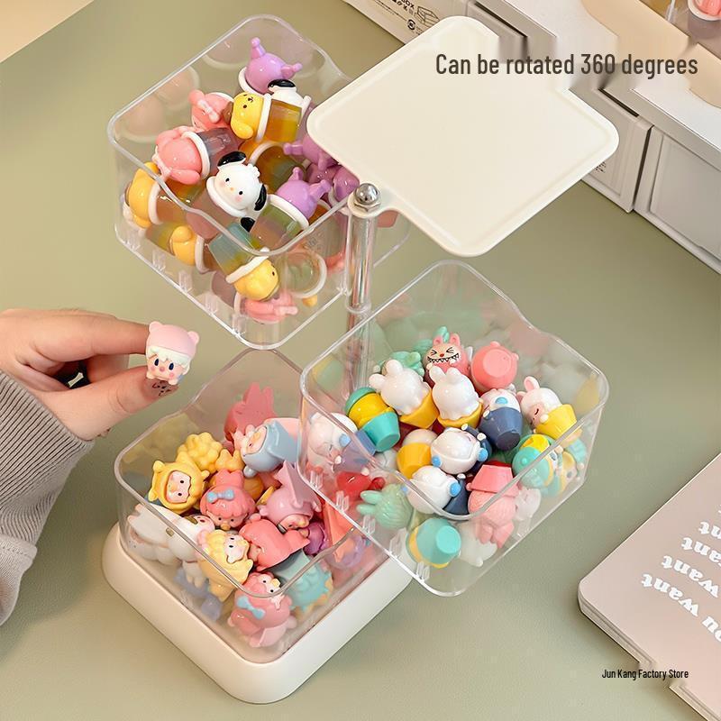 Moe Bean Otočný výstavní box: Průhledný mini stojánek na panenky a figurky