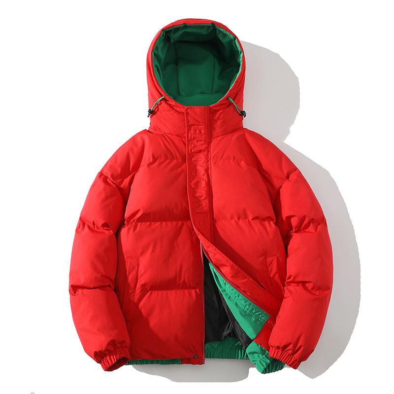 Winter New Outdoor Feather Cotton Clothes Men's Hooded Plus Fat Plus Size Loose Waterproof Jacket