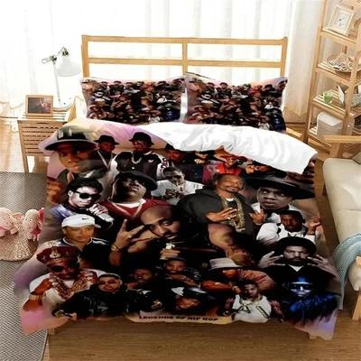 3D Hip Hop Rapper Bedding SetDuvet Cover Comforter Bed Set Quilt Cover PillowcaseKing Queen Twin Size Boys Girls Adults