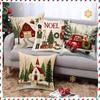 Christmas White Cartoon Christmas Decoration Combination Christmas Tree Festive Atmosphere Elements Living Room Bedroom Home Cushion Cover