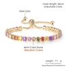 Adjustable Multicolor Tennis Bracelets for Women Ladies Wedding Rainbow Colorful Zircon Charm Bracelet Hand Chain Zircon DZH043