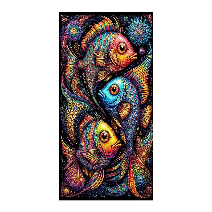 Abstract Color Fish Large Size Diamond Painting New Collection Sea Animals Diy Full Square Round Drill Rhinestone Embroidery Mosaic Cross Stitch Kits
