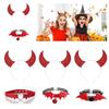 Gothic Dark Glitter Girls Choker Collar Rose Devil Wing Headband Set Gothic Bat Wing Versatile Choker