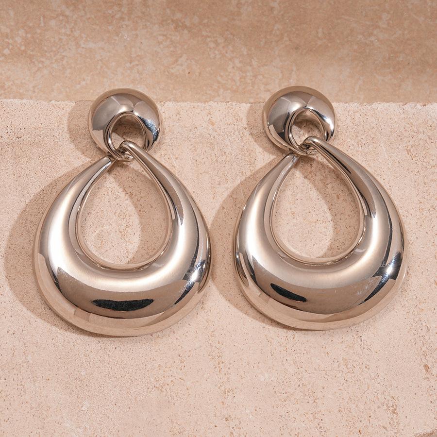 Hollow Geometric Drop-shaped Earrings Exaggerated Heavy Industry High-end Earrings for Women