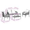 4 Piece Garden Sofa Set with Cushions Brown Poly Rattan