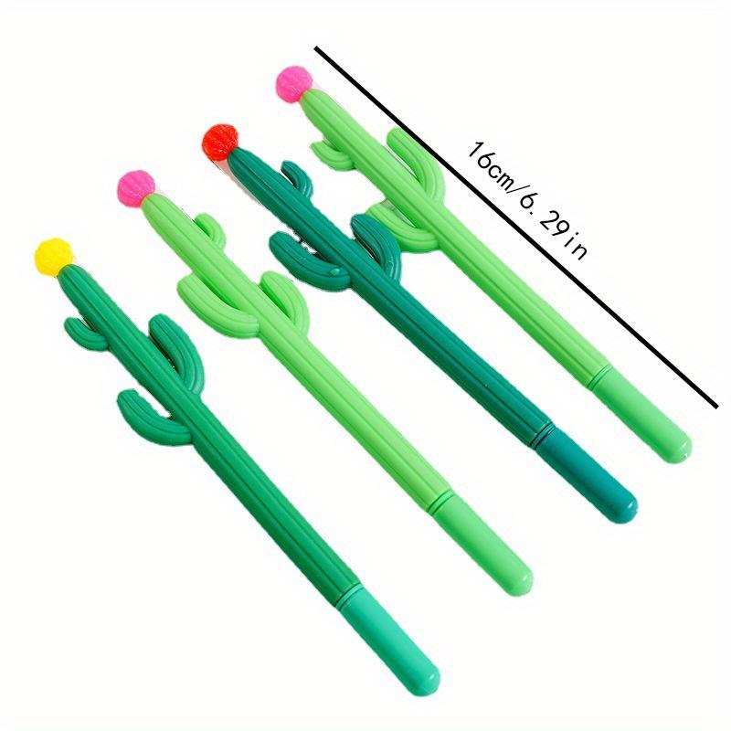 10pcs 0.5mm Soft Glue-shaped Ball Cactus Neutral Pen Plant Shape Creative Sign Pen Stationery Office Supplies