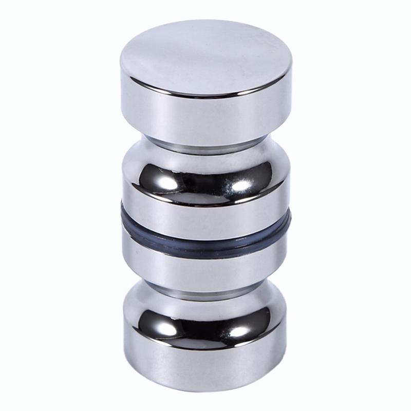 Aluminum Alloy Door Handle 1.1" Dia Single Glass Door Knob Bathroom Shower Cabinet Handle w/ Screw Home Hardware