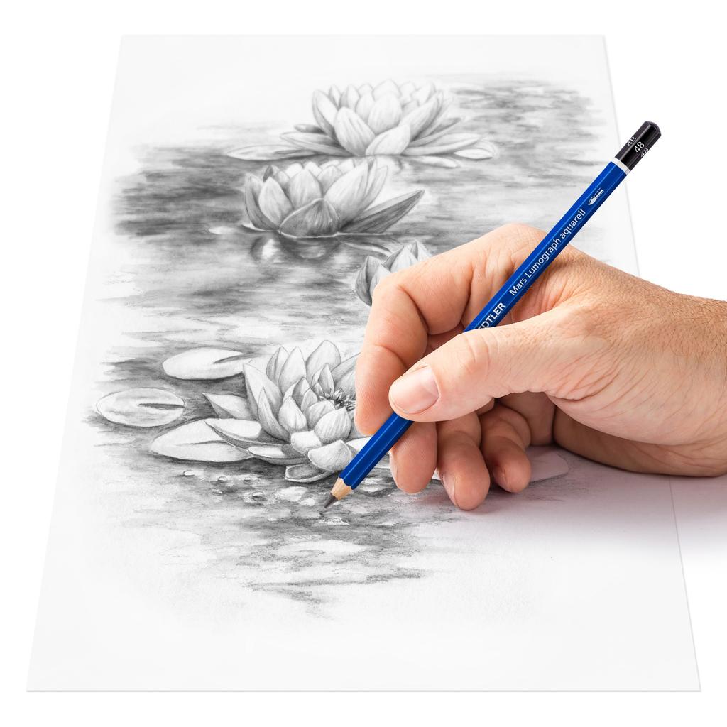 STAEDTLER Pencil 4B Mars Lumograph Aquarelle Watercolor Pencils for Ink Painting 12 Pieces 100A-4B12