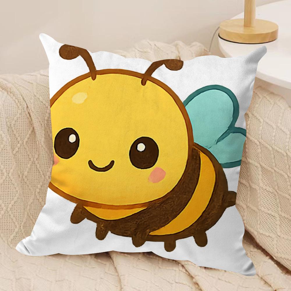 Cartoon Animal Child Kids Cushion Cover Silky Short Plush Invisible Zipper Dustproof Sofa Pillow Case For Home Decor