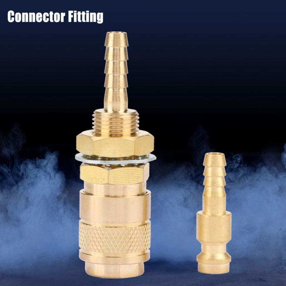 M6 Thread Size Water Cooled Gas Adapter Brass For 6mm Inner Dia Hose MIG TIG Welder Torch Fitting Red / Blue / Gold