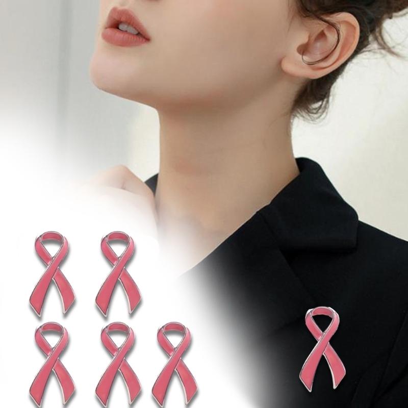 10 Pcs Ribbon Charity Pins Ribbon Brooches Jewellery Pins Ribbon Pins For Breasts Cancer Support And Awareness