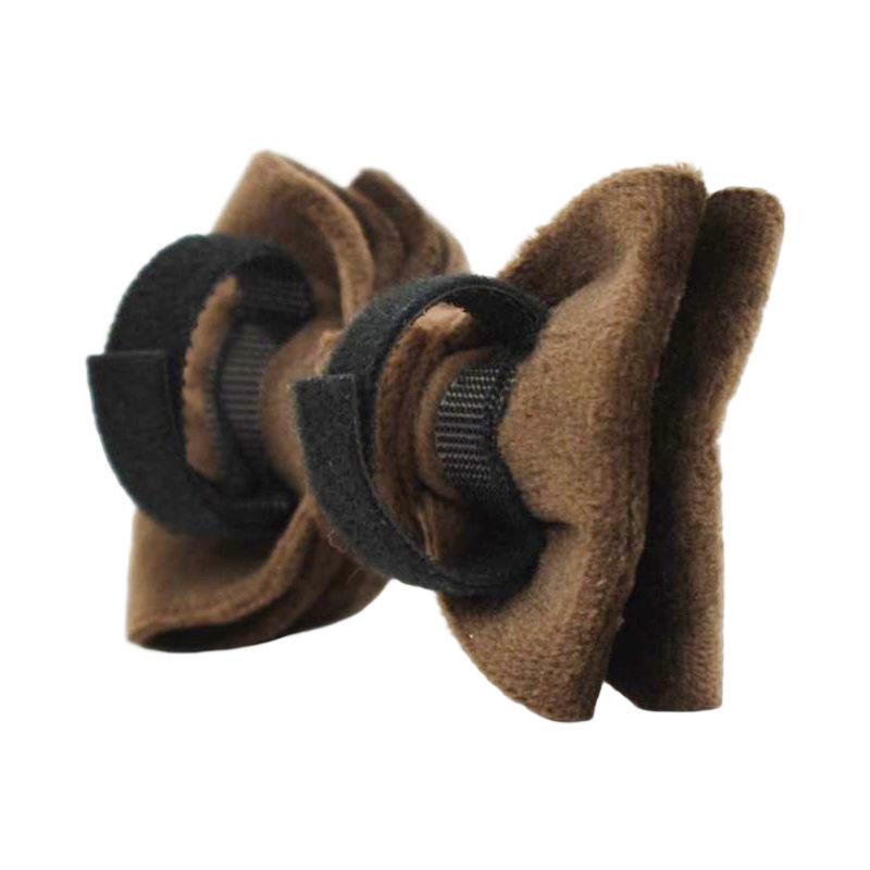 

Pet collar cat collar dark coffee flannel cat collar cute bell cat collar bow scarf S