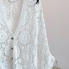 Bohemian Women's Crochet Hollow-out Knitted Cardigan Top Loose Batwing Short-sleeve Cardigan
