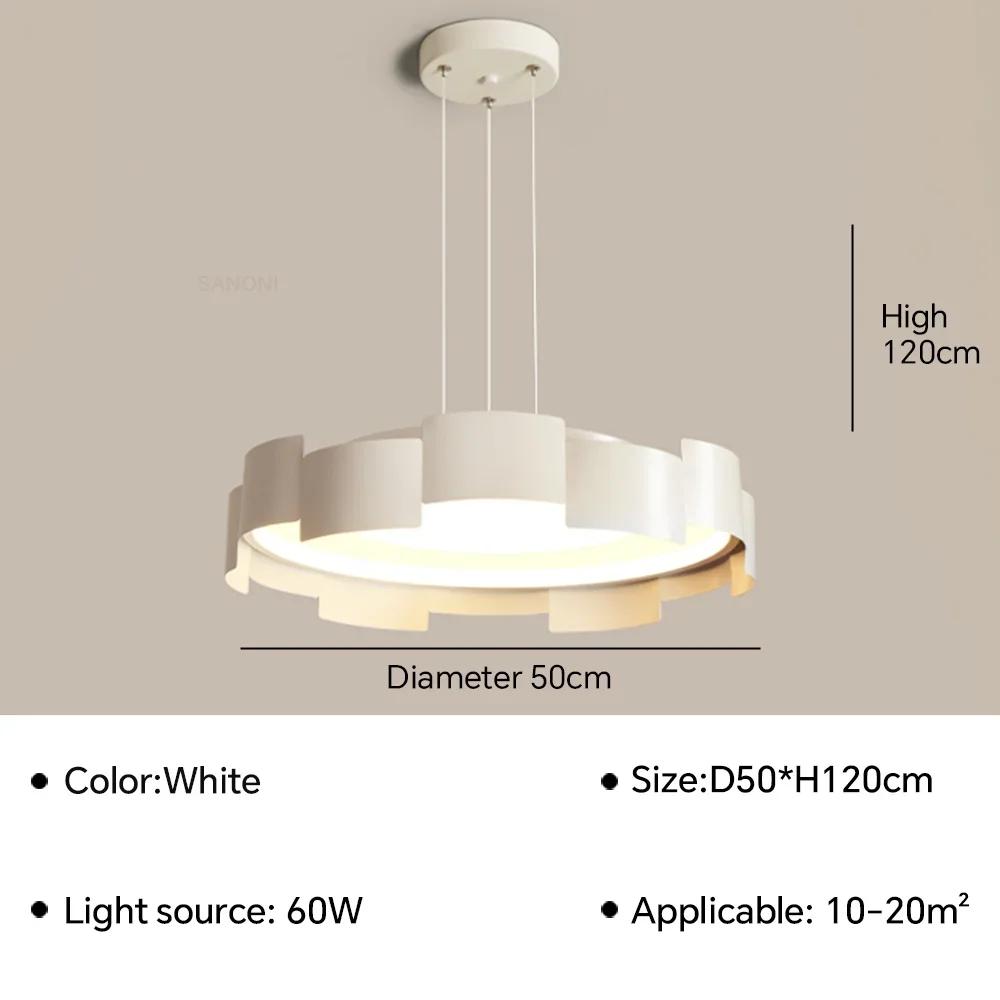 Modern LED Ceiling Lamp for Living Dining Room Aisle Bedroom Creamy Wind Ceiling Chandelier Indoor Home Decor Lighting Fixture