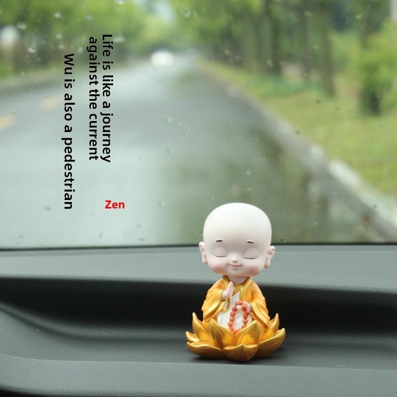 Childhood Monk Car Decor Resin Cartoon Ornament For Car Dashboard And Home Office